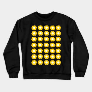 yellow flowers and black floral pattern Crewneck Sweatshirt